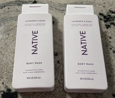 Native Lavender  Rose 18 FL OZ Body Wash Lot Of 2 New