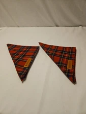 2 Pack Dog Christmas Bandana Triangle Printing Plaid Pet Scarf Set Red or Green
