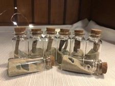 Small Bottles Filled With Sand And Beach Glass/shells- Set Of 8Table Decor