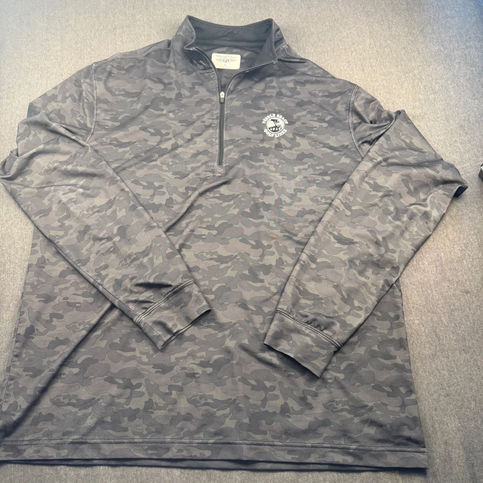 Pullover recto con eslabones de golf de playa de guijarros camuflaje 1/4 cremallera para hombre talla L Foto 2 de 4