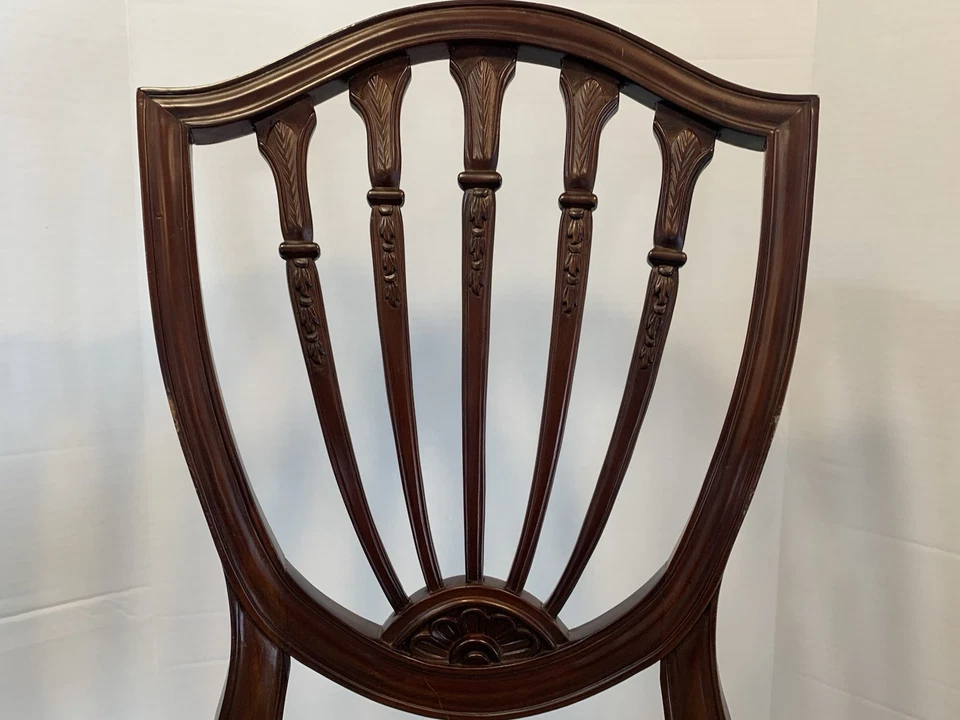 "Silla de caoba estilo inglés Adam abierta/escudo respaldo silla lateral 38"" respaldo tiene 6" Foto 3 de 4