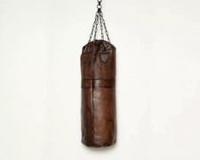 Vintage Leather Punching Bag for Gym & MMA Enthusiasts, Cowhide Boxing Bag, Sand