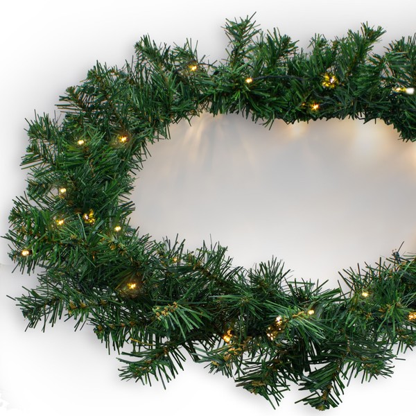 Weihnachtsgirlande 540 Cm Mit 70 Led - Batterie + Timer - Tannen Girlande AußEn-image