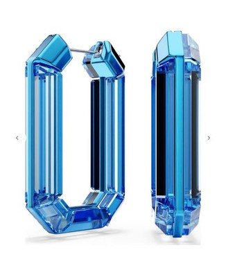 Swarovski Crystal Lucent Hoop Earrings, Blue 5633950 brand new + Gift bag  