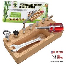 Montessori Screwdriver Board Set - Wooden Montessori Toys for 4 Year Old Kids