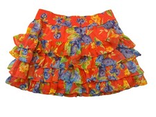Vintage Y2K Abercrombie  Fitch Floral Tiered Ruffle Mini Skirt Red Blue Medium