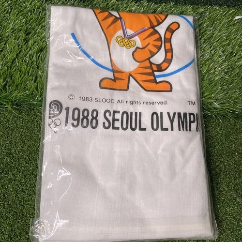 Vintage 1988 Seoul Olympics Shirt Mens XL White Hodori Mascot Tiger 80s - product listing photo