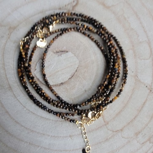 Tigers eye choker necklace minimalist crystal healing jewellery - Picture 4 of 6