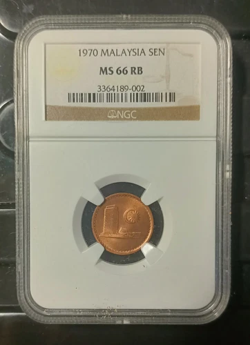MALAYSIA  1970 1 CENT COIN NGC  MS66RB.