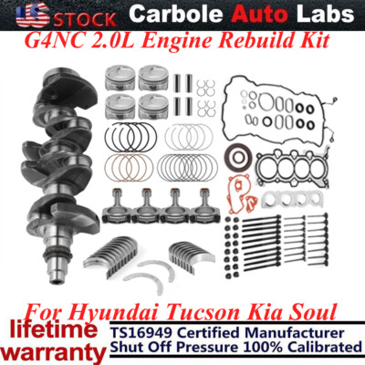 Engine Piston Gasket Bearing Crankshaft Rods Kit For Hyundai Kia SOUL G4NC 2.0L