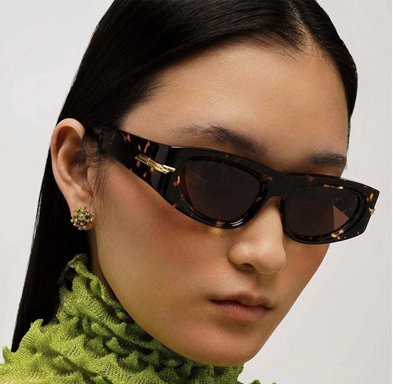 サングラス BOTTEGA VENETA Woman Sunglasses Brown BV1144S 002 NEW BV1144S 002 BOTTEGA VENETA BROWN HAVANA CAT EYE WOMEN