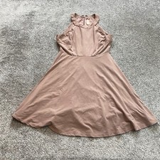 Altar'd State Dress womens Medium Pink High Neck Sleeveless Midi A Line Zip Up