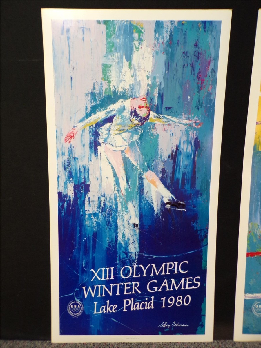 LeRoy Neiman Vintage 1980 Poster XIII Olympic Winter Games Figure