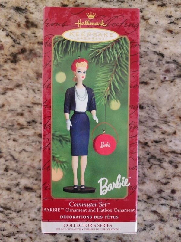 Hallmark keepsake Ornament Collector's Series 2000 Commuter Set Barbie & Hatbox