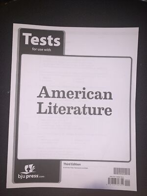 BJU Press American Literature Student Tests - Third Edition - LIKE NEW!