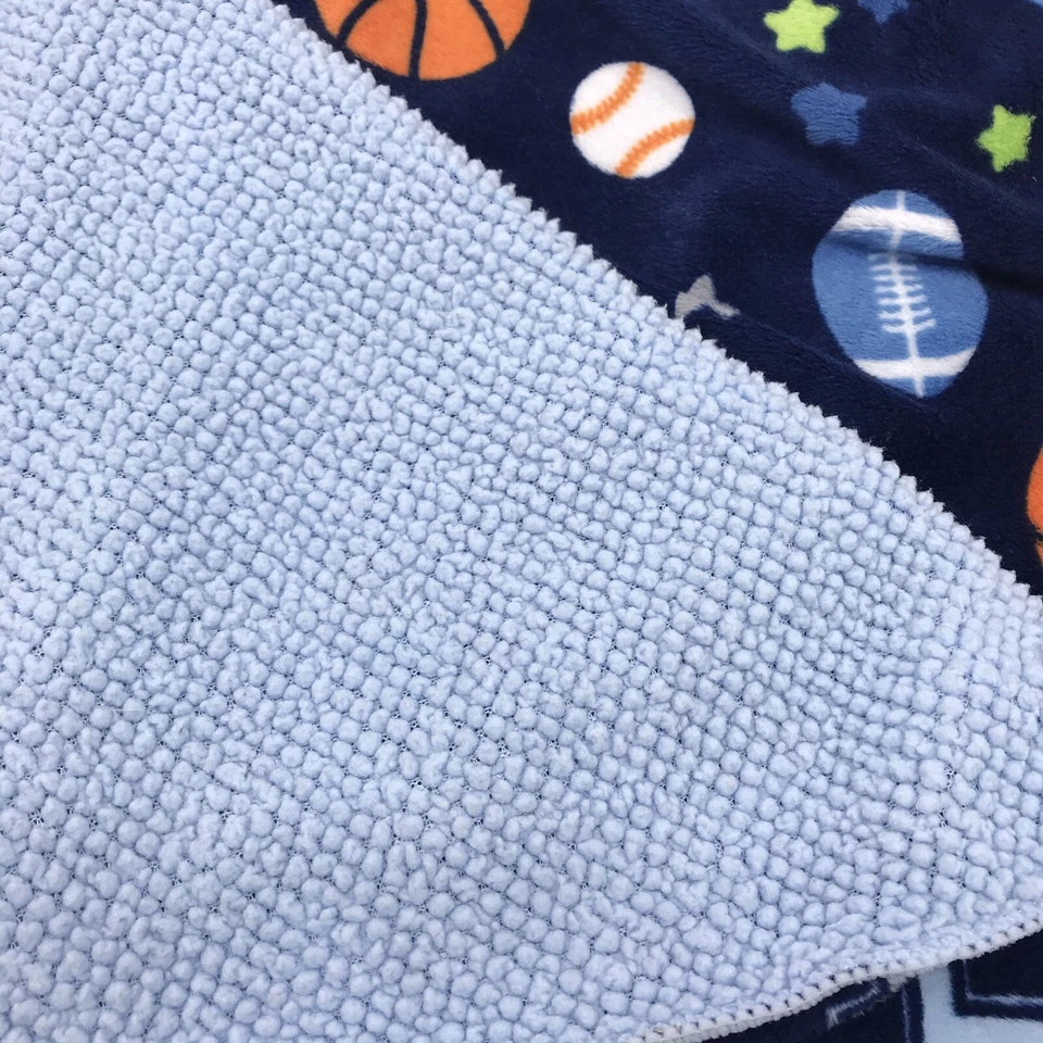 Manta polar azul Circo Baby deportes Lovey Stars fútbol sherpa #8 Foto 4 de 4