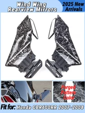 Forged Carbon Fiber Style Wind Wing Side Mirrors for Honda 2007 2008 CBR600RR