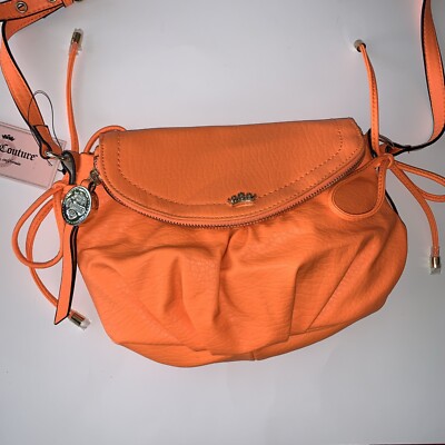 JUICY COUTURE JC Mini Traveler Crossbody Bag Neon Orange Hobo Bag MRSP $69  New