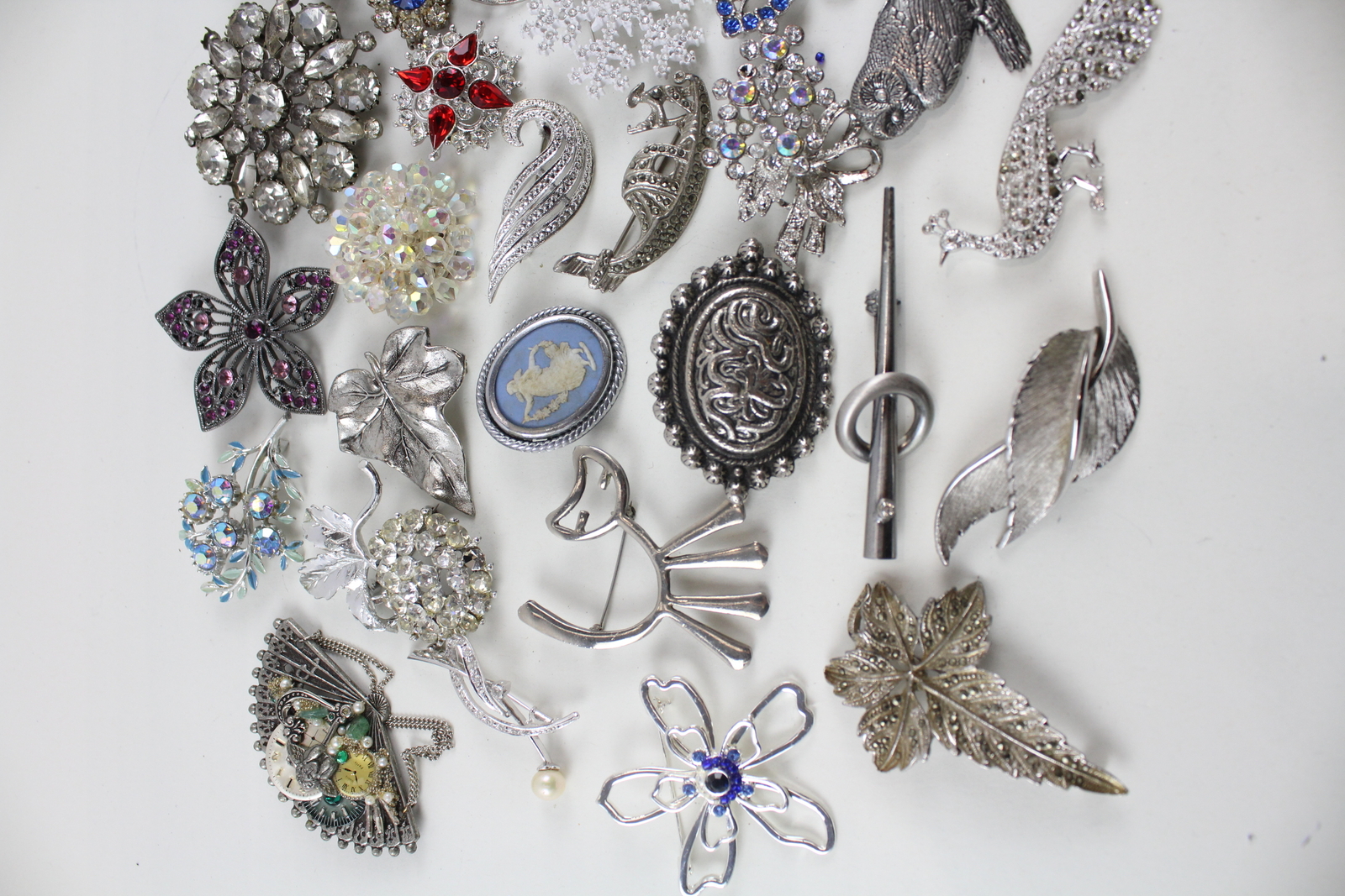 500g Bulk Brooches Rhinestone Marcasite Aurora Silver Tone eBay