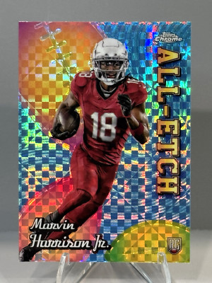 2024 Topps Chrome Football Marvin Harrison Jr. All-Etch X-fractor RC Cardinals