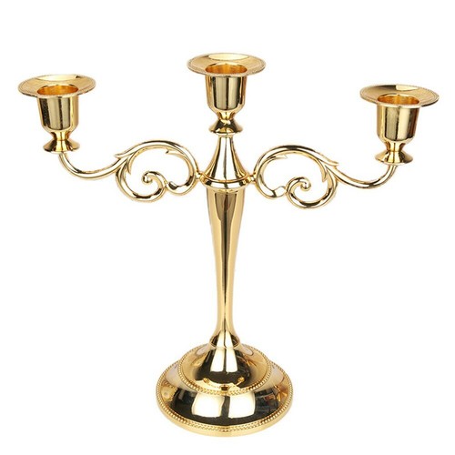 LUXURY Golden Metal Table 3/5-Arm Candle Holder  - Picture 6 of 7
