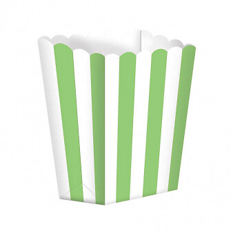 Süßigkeiten Buffet Kiwi grün gestreift Popcorn Form Leckerli Boxen x 5