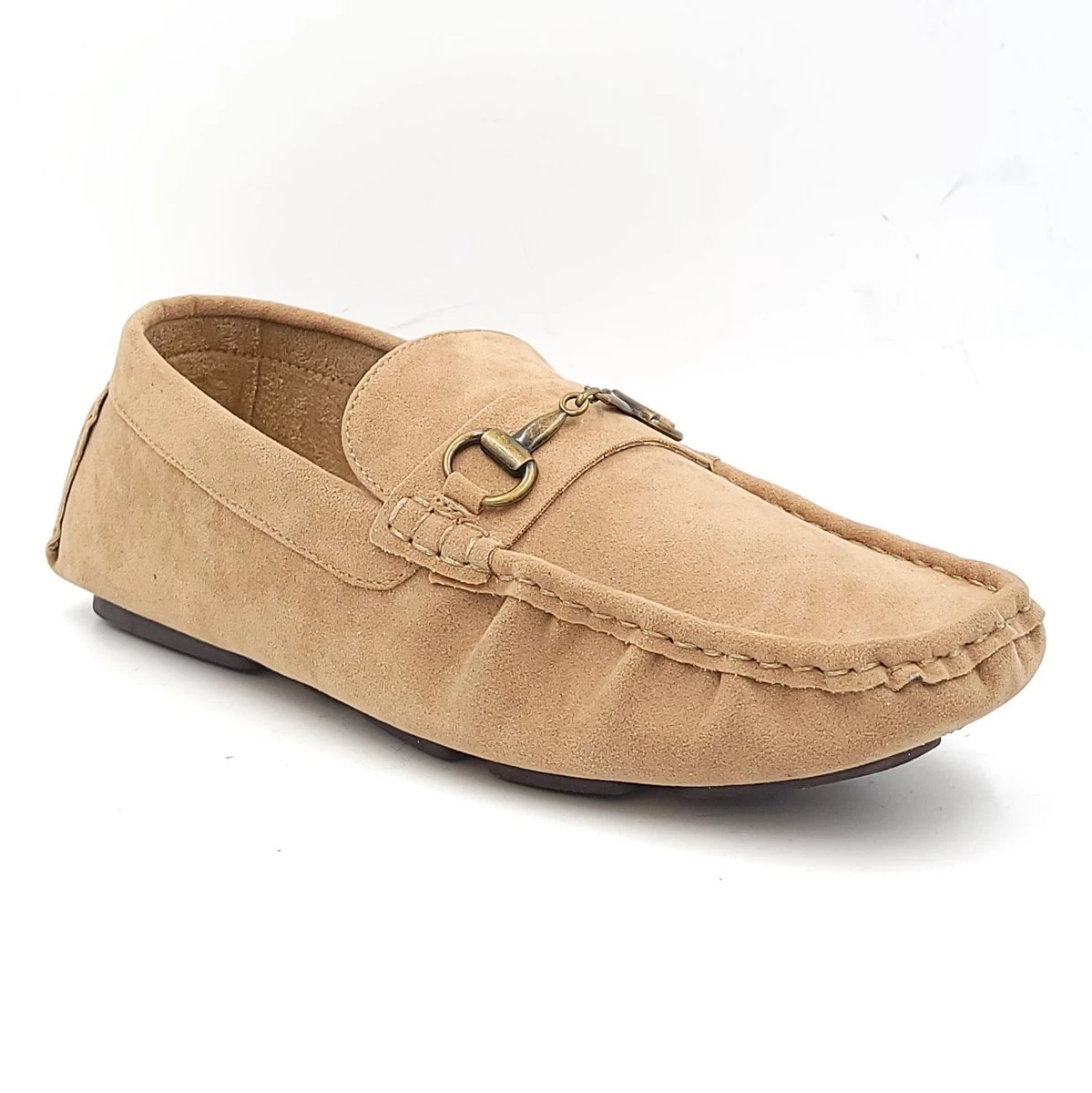Boohoo MAN Men Metal Trim Driving Loafers Ovu Madden Size US 9 Sand Brown