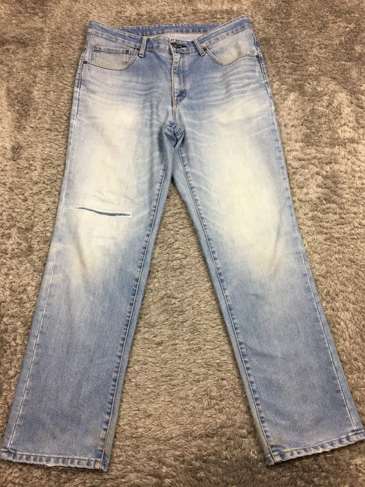 Edwin Jeanism Straight Leg Jeans Mens Size 34x32 Blue Denim KUJ04 - Image 3 of 4