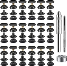 72 Pcs 15MM Snap Fastener Kit Tool Snap Button Kit Snaps Leather 18 Sets Bronze