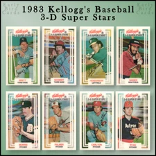 1983 Kellogg's 3-D Super Stars (1-60) / U Pick Cards - Build Set / Buy4+ Save40%