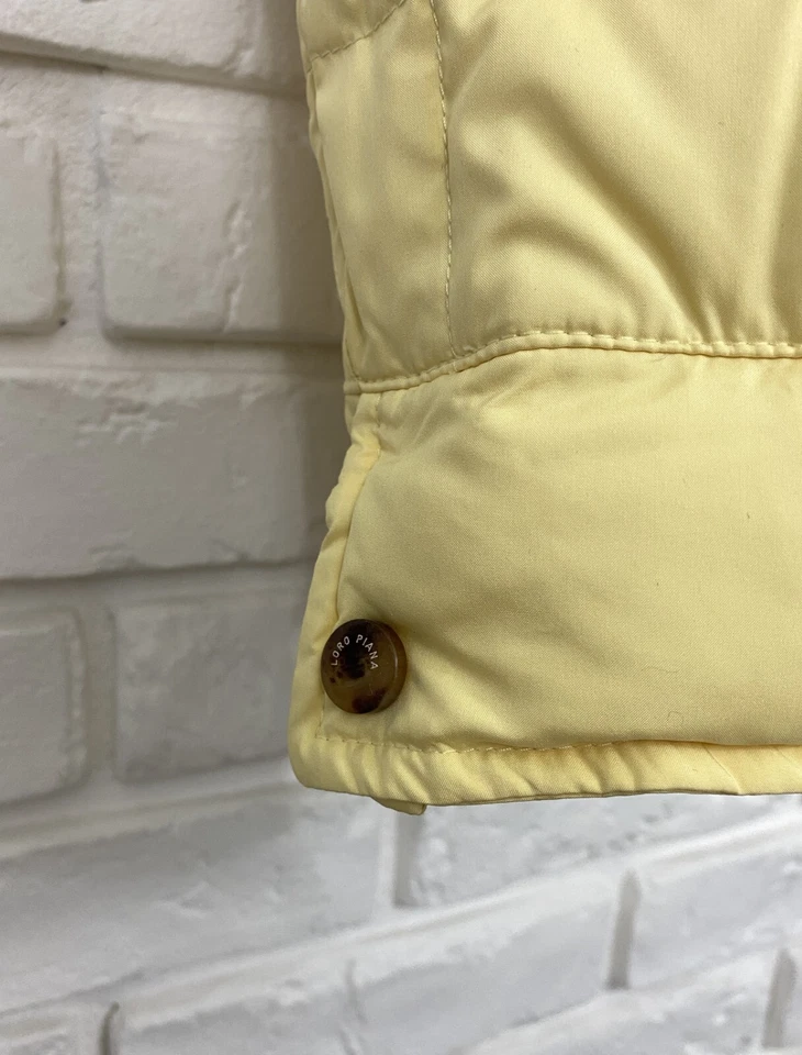 Vintage Women's Loro Piana Down Jacket Quilted Puffer Yellow Size 44 - Image 3 of 4