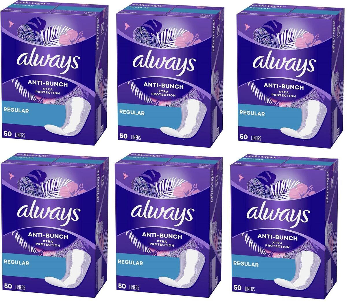 Always Xtra Protection Long & Regular & Thin Unscented Pads & Daily Liners  ✓