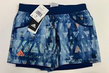 Adidas Girls Youth Melbourne Blue Printed Tennis Shorts Size M