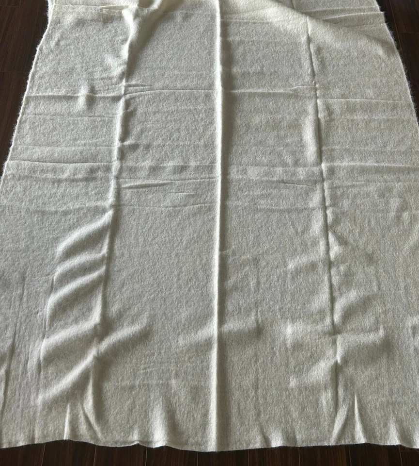 Mohair Wool Fabric Off White Upholstery Bedding Clothing 60”x2 1/2 Yds EXQUISITE - Image 2 of 4