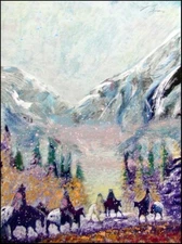 Earl Biss "Autumn Mountain Haze" unframed Serigraph on Paper Hand Signed 1996!