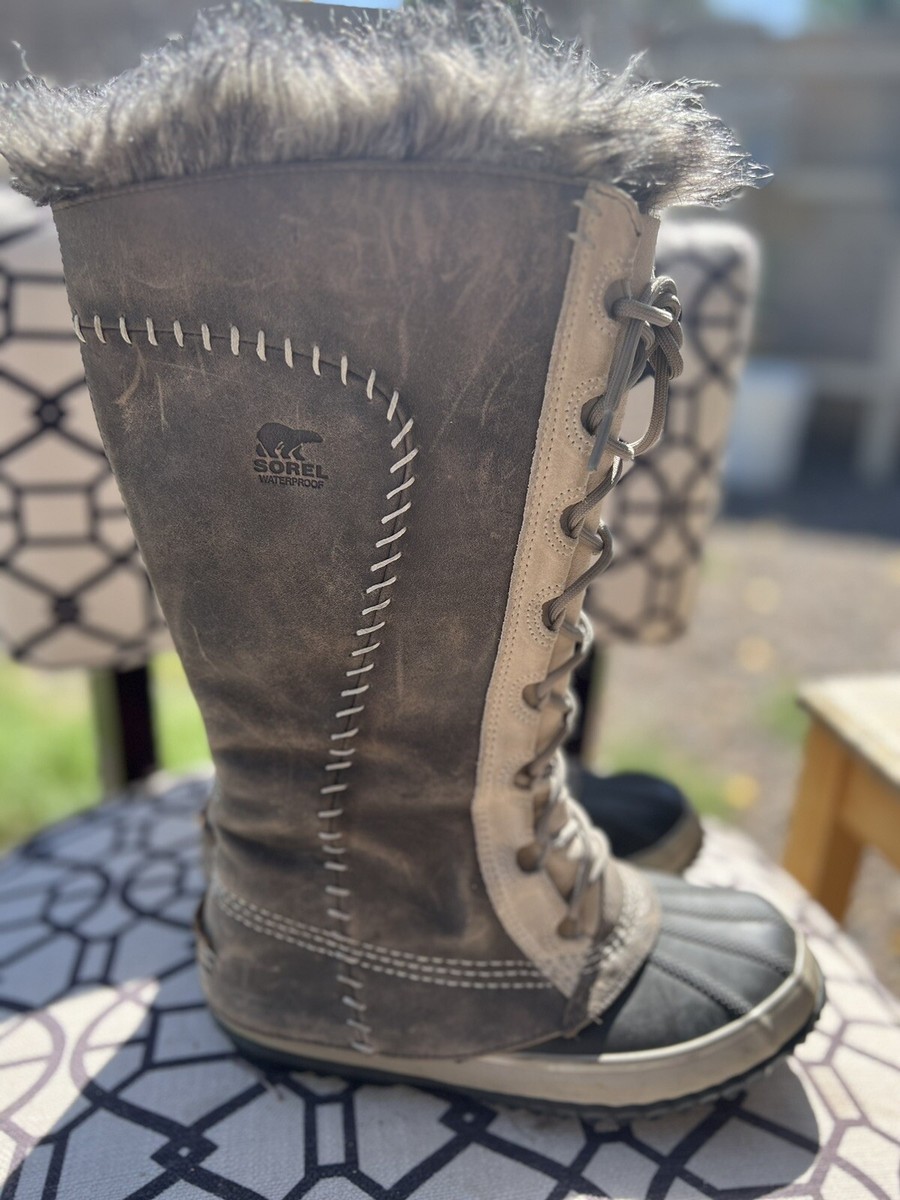 SOREL Cate The Great NL 1927-059 Womens Gray Leather Snow Winter