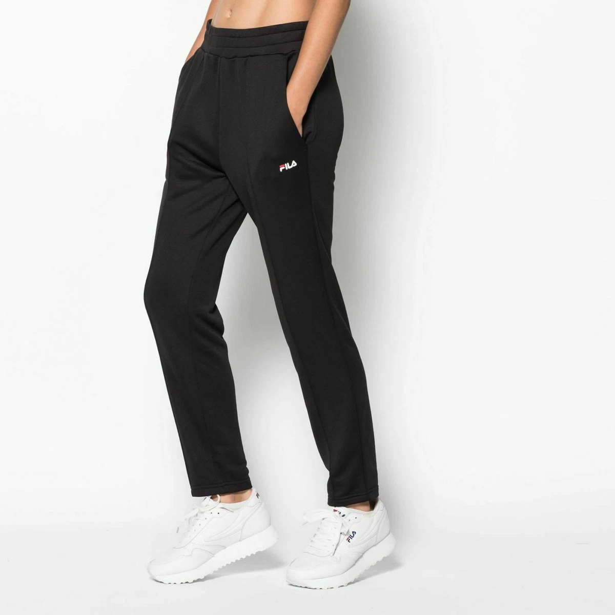 Fila Brigid Cigarette Track Pants Women's Black White Trousers Casualwear