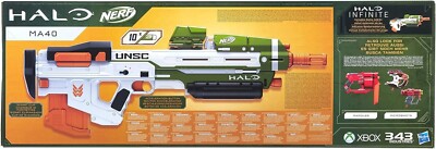 ⭐NEW⭐ 2020 Hasbro NERF Halo MA40 Motorized Dart Blaster with