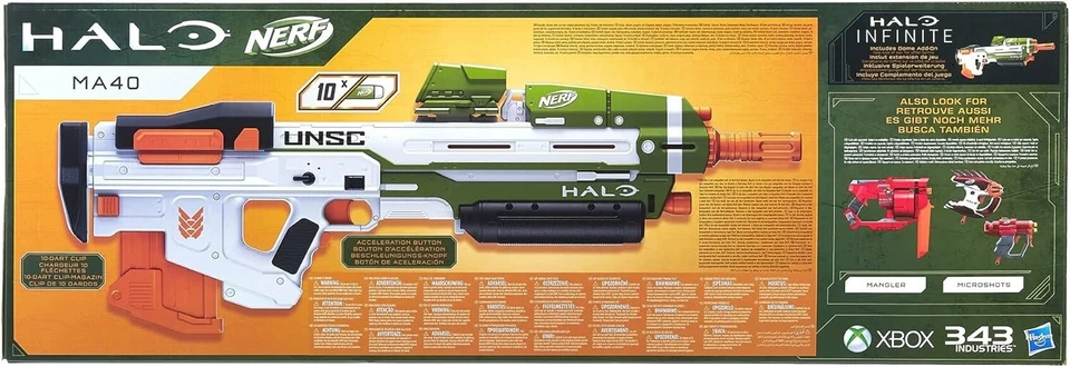 ⭐NEW⭐ 2020 Hasbro NERF Halo MA40 Motorized Dart Blaster with Game Add On/Code - Image 2 of 4