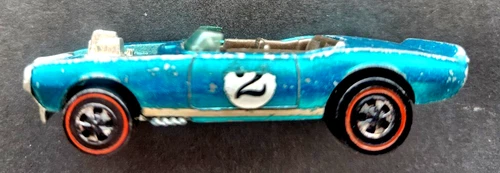 Vintage HOT WHEELS Red Line 1969 LIGHT MY FIREBIRD Metallic Aqua w/ #2 stickers