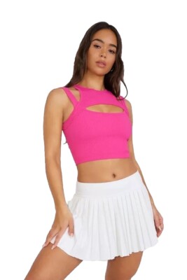 Women's Garage M white Diana Active Pleated Skort elastic waist