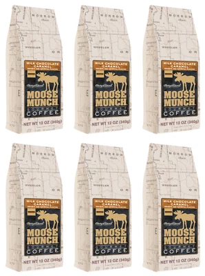 Moose Munch Milk Chocolate Caramel Gourmet Coffee by Harry & David, 6/12 oz bags