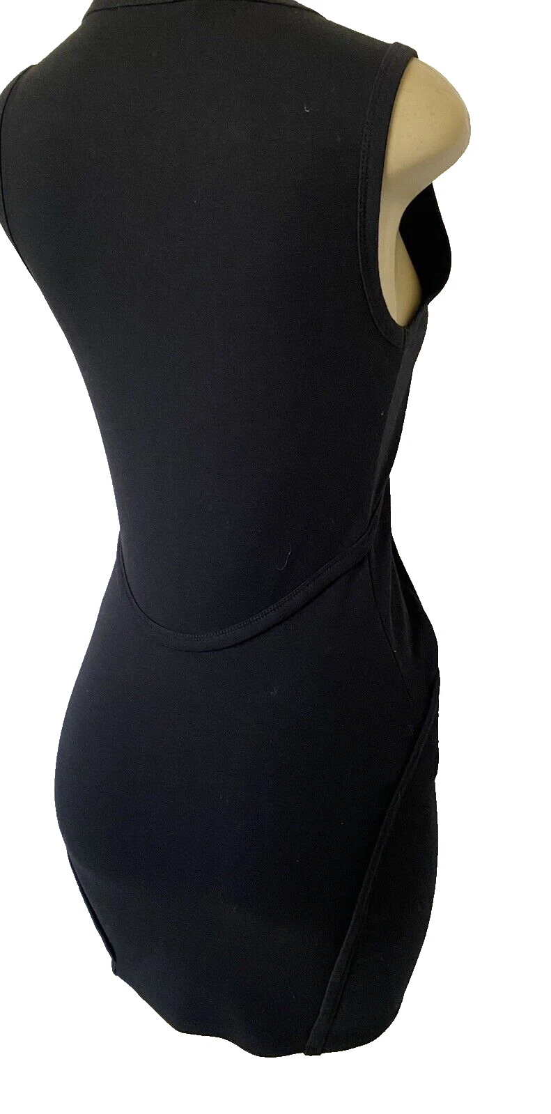 Abito T by Alexander Wang Ponte con zip davanti nero tubino senza maniche tasche mini S