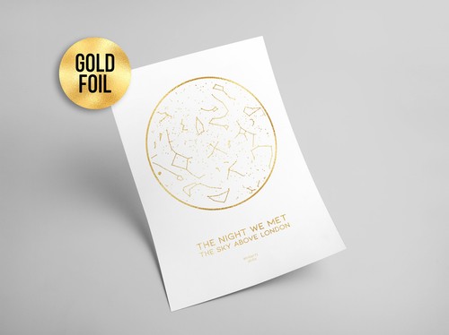 Personalised Custom FOIL STAR MAP, constellation night sky map - Picture 4 of 8