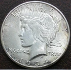 US 1934-S Peace Dollar  **