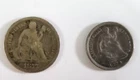 1869 Seated Liberty Half Dime & 1877 Dime Lover Token XF