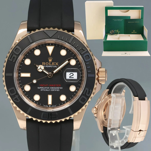 MINT 2023 Rolex Yacht-Master 126655 Everose 40mm Oysterflex Rubber Watch Box