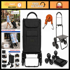 Foldable Stair Climber Shopping Cart, 220 lbs Capacity, Large Grocery Trolley, U