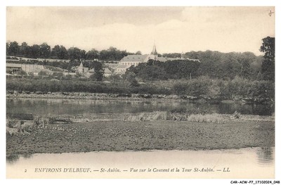 CAR-ACWP7-0433-76 - Environs d'ELBEUF - SAINT-AUBIN - Vue sur le couvent et la
