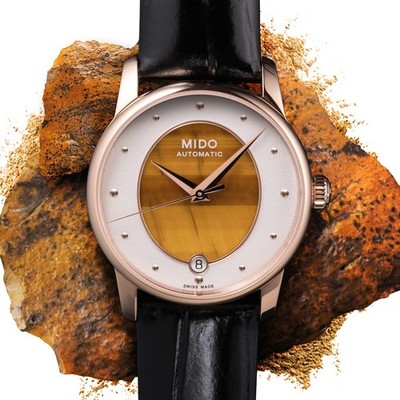 Mido Baroncelli 33mm Tiger's Eye Dial Women's Watch M0352073647100